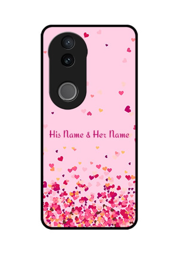 Vivo V50e 5G Custom Glass Phone Case - Floating Hearts Design