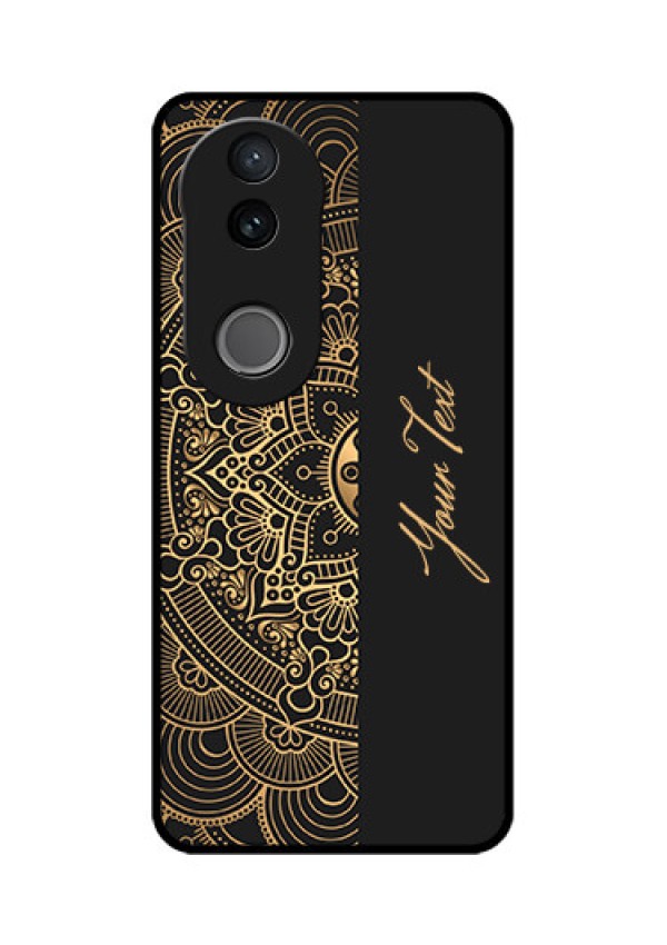 Vivo V50e 5G Custom Glass Phone Case - Mandala Art With Custom Text Design