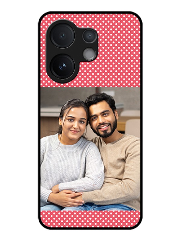 Custom Vivo V60 5G Custom Glass Phone Case - White Dotted Design