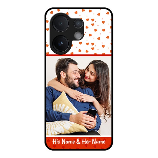 Vivo V60 5G Custom Glass Phone Case - Orange Love Symbol Design