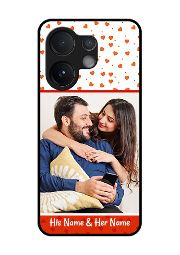 Vivo V60 5G Custom Glass Phone Case - Orange Love Symbol Design