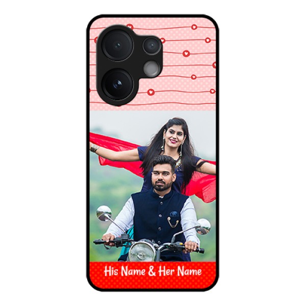 Vivo V60 5G Custom Glass Phone Case - Red Pattern Case Design