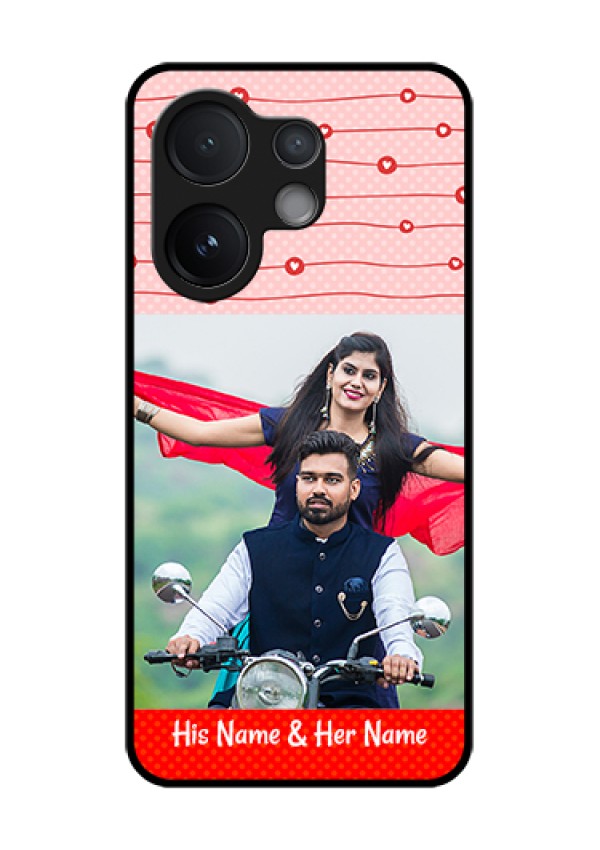 Vivo V60 5G Custom Glass Phone Case - Red Pattern Case Design