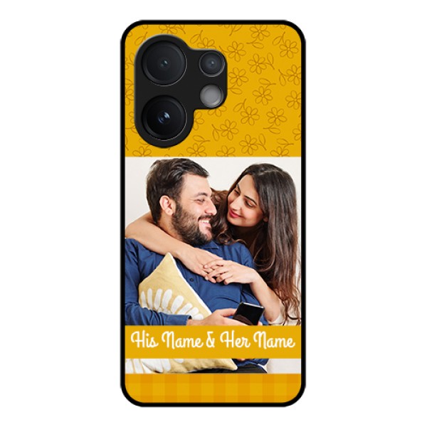 Vivo V60 5G Custom Glass Phone Case - Yellow Floral Design