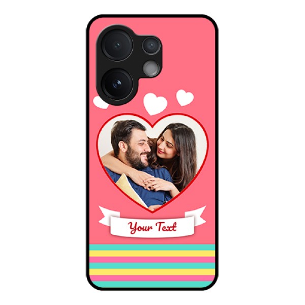 Vivo V60 5G Custom Glass Phone Case - Love Shapes Doodle Design