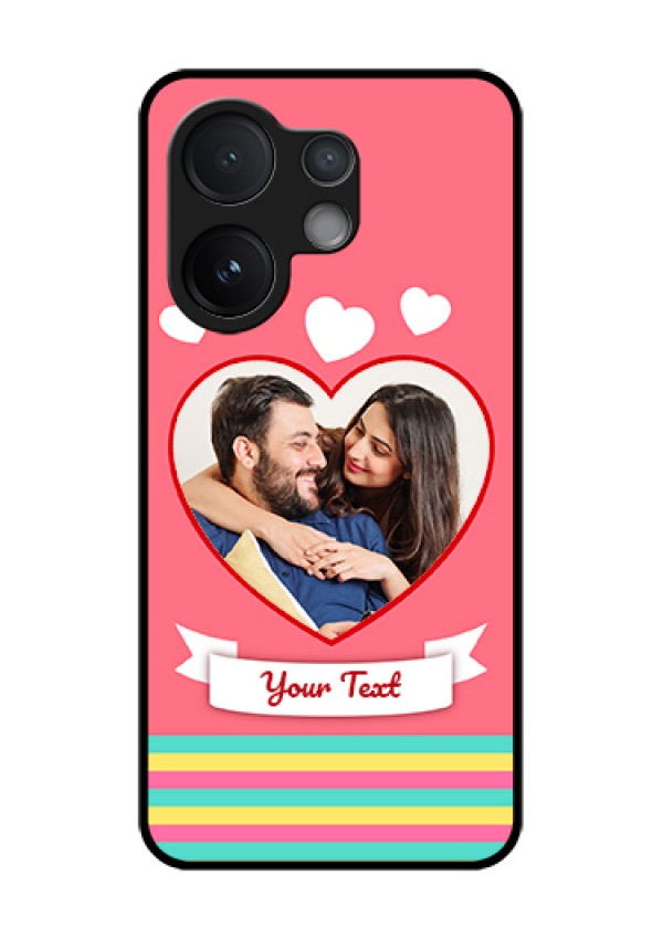 Vivo V60 5G Custom Glass Phone Case - Love Shapes Doodle Design