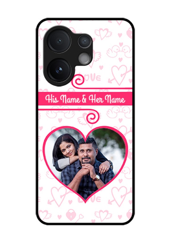 Vivo V60 5G Custom Glass Phone Case - Heart Shape Love Design