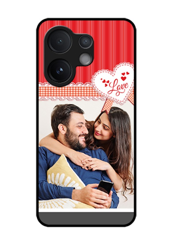 Vivo V60 5G Custom Glass Phone Case - Red Love Pattern Design