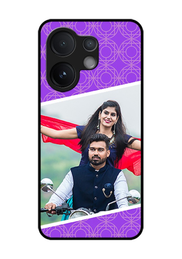 Vivo V60 5G Custom Glass Phone Case - Violet Color Pattern Design