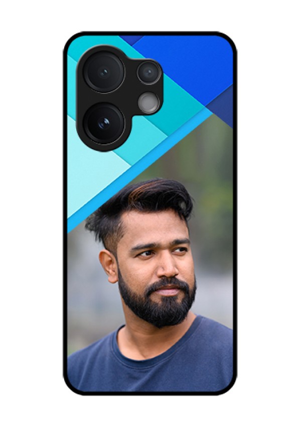 Vivo V60 5G Custom Glass Phone Case - Blue Pattern Design