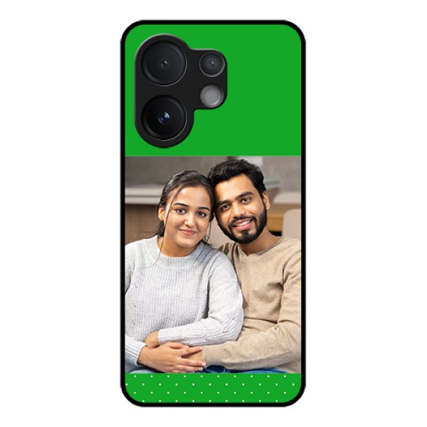 Vivo V60 5G Custom Glass Phone Case - Green Pattern Design