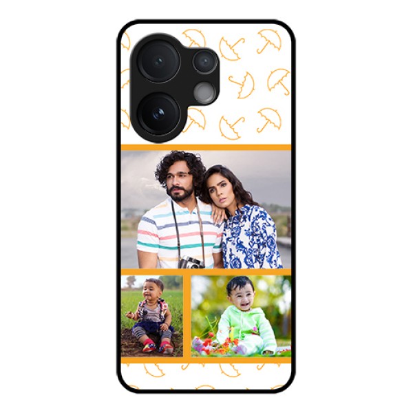 Vivo V60 5G Custom Glass Phone Case - Yellow Pattern Design Vivo V60 5G Custom Glass Phone Case - Yellow Pattern Design