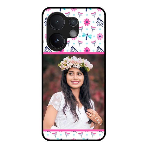 Vivo V60 5G Custom Glass Phone Case - Colorful Flower Design Vivo V60 5G Custom Glass Phone Case - Colorful Flower Design