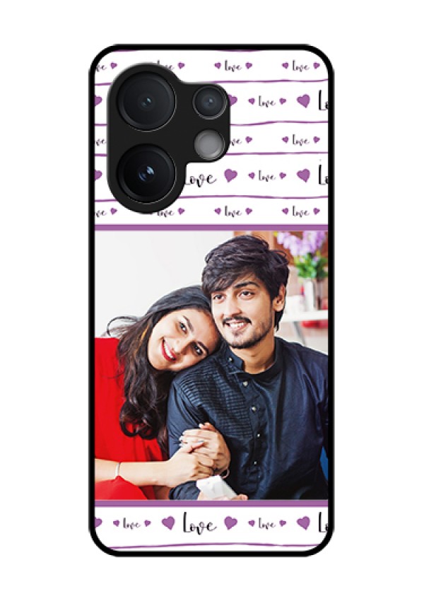 Vivo V60 5G Custom Glass Phone Case - Couples Heart Design