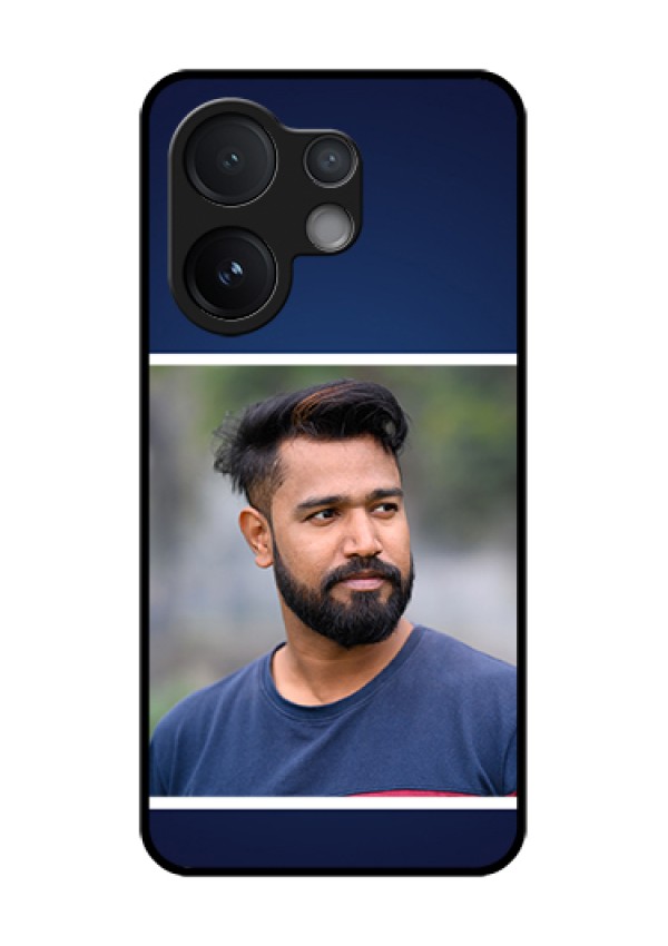 Vivo V60 5G Custom Glass Phone Case - Simple Royal Blue Design