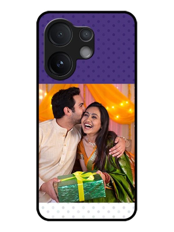 Custom Vivo V60 5G Custom Glass Phone Case - Violet Colored Pattern Design