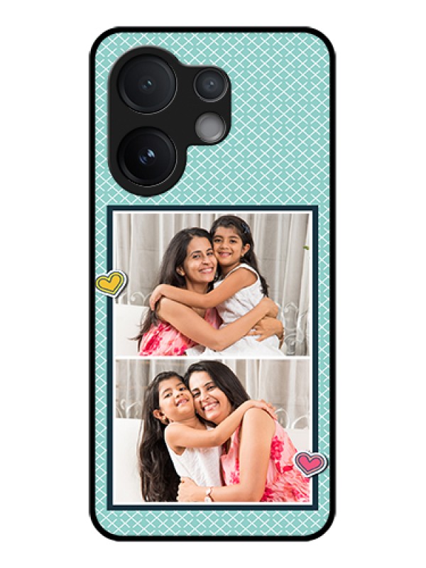 Custom Vivo V60 5G Custom Glass Phone Case - 2 Image Holder With Pattern Design