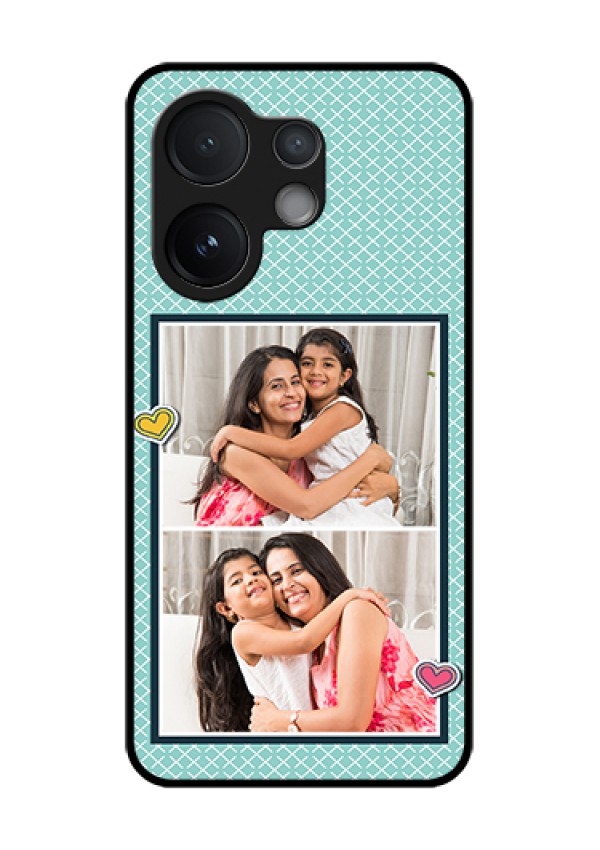 Vivo V60 5G Custom Glass Phone Case - 2 Image Holder With Pattern Design