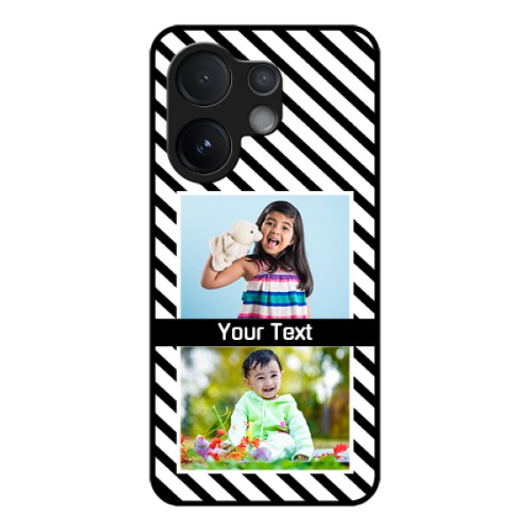 Vivo V60 5G Custom Glass Phone Case - Black And White Stripes Design Vivo V60 5G Custom Glass Phone Case - Black And White Stripes Design