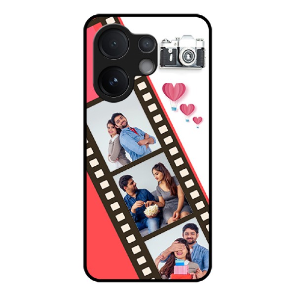 Vivo V60 5G Custom Glass Phone Case - 3 Image Holder With Film Reel Vivo V60 5G Custom Glass Phone Case - 3 Image Holder With Film Reel