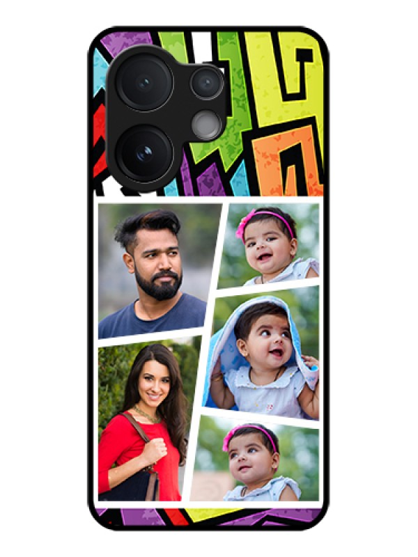 Custom Vivo V60 5G Custom Glass Phone Case - Graffiti Pattern Design