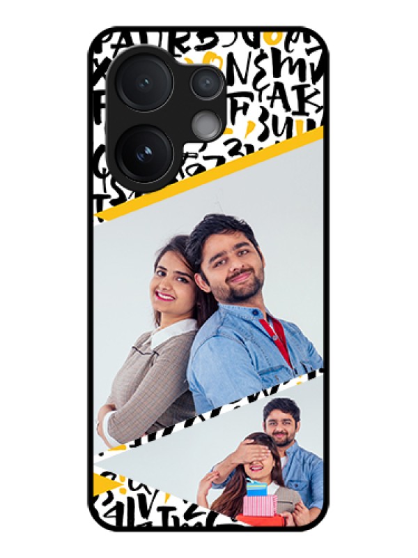 Custom Vivo V60 5G Custom Glass Phone Case - Letters Pattern Design