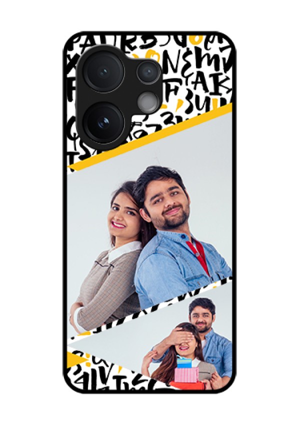 Vivo V60 5G Custom Glass Phone Case - Letters Pattern Design