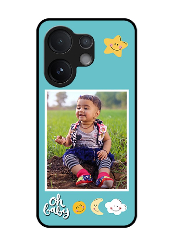 Vivo V60 5G Custom Glass Phone Case - Smiley Kids Stars Design