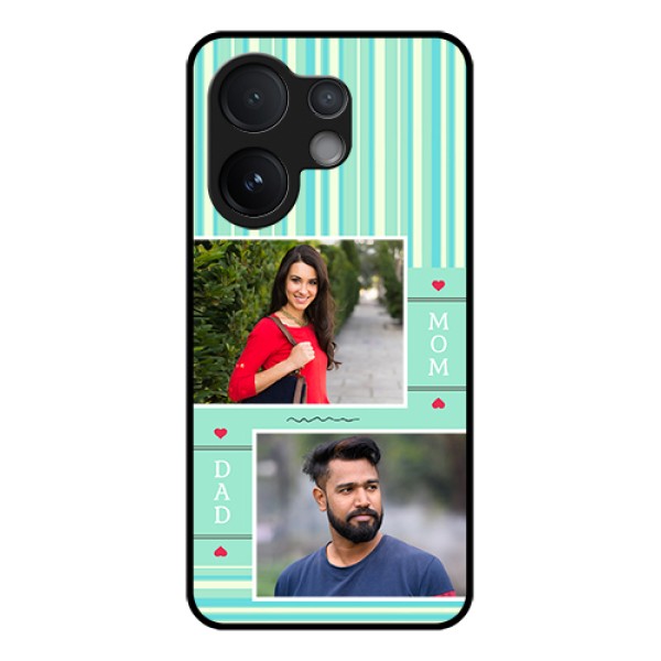 Vivo V60 5G Custom Glass Phone Case - Mom & Dad Pic Design