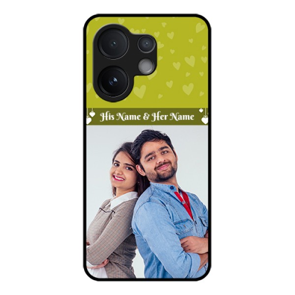 Vivo V60 5G Custom Glass Phone Case - You & Me Heart Design