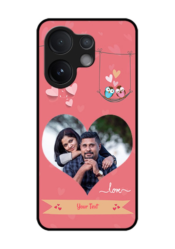 Vivo V60 5G Custom Glass Phone Case - Peach Color Love Design
