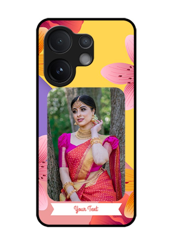 Vivo V60 5G Custom Glass Phone Case - 3 Image With Vintage Floral Design