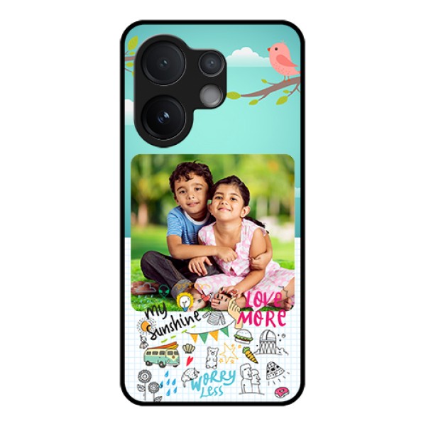 Vivo V60 5G Custom Glass Phone Case - Doodle Love Design