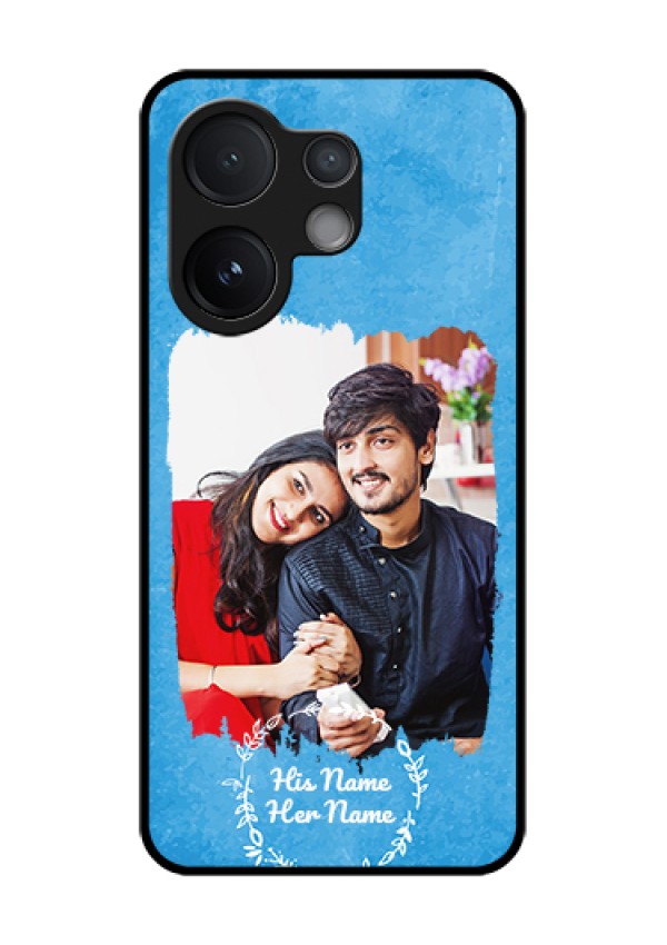 Vivo V60 5G Custom Glass Phone Case - Blue Color Vintage Design