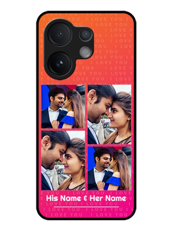 Custom Vivo V60 5G Custom Glass Phone Case - I Love You Pink Design