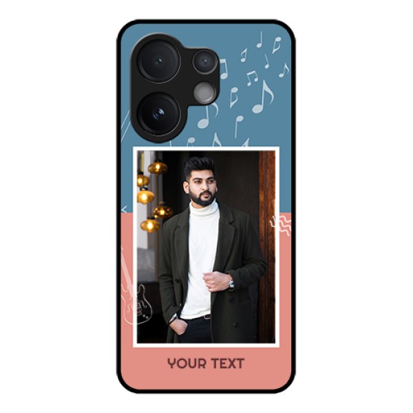Vivo V60 5G Custom Glass Phone Case - With Color Musical Note Design Vivo V60 5G Custom Glass Phone Case - With Color Musical Note Design