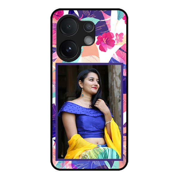 Vivo V60 5G Custom Glass Phone Case - Abstract Floral Design
