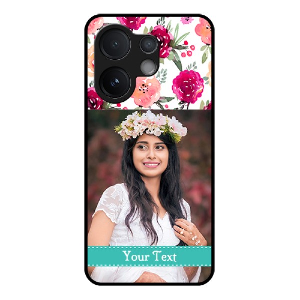 Vivo V60 5G Custom Glass Phone Case - Water Colors Floral Design