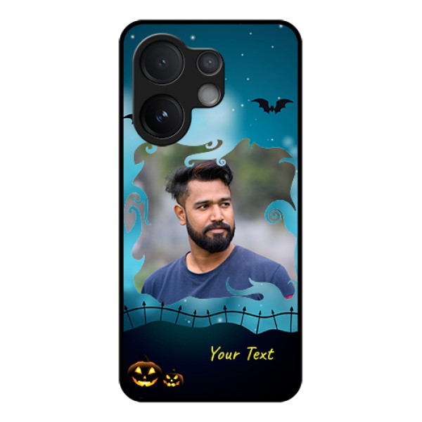 Vivo V60 5G Custom Glass Phone Case - Halloween Frame Design