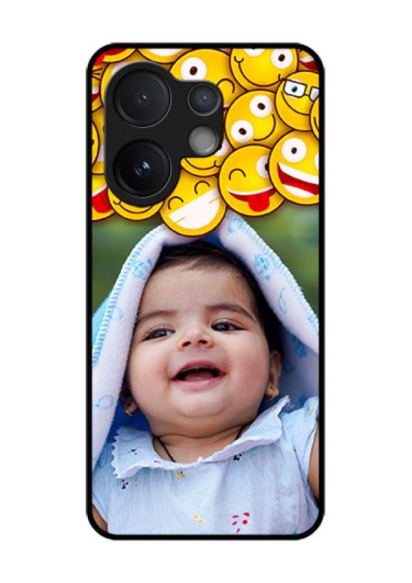 Vivo V60 5G Custom Glass Phone Case - With Smiley Emoji Design