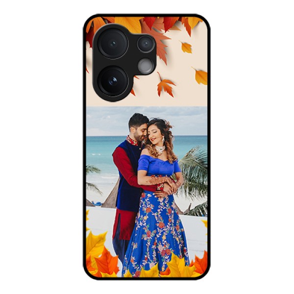 Vivo V60 5G Custom Glass Phone Case - Autumn Maple Leaves Design