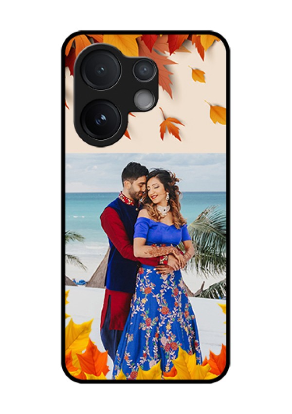 Vivo V60 5G Custom Glass Phone Case - Autumn Maple Leaves Design
