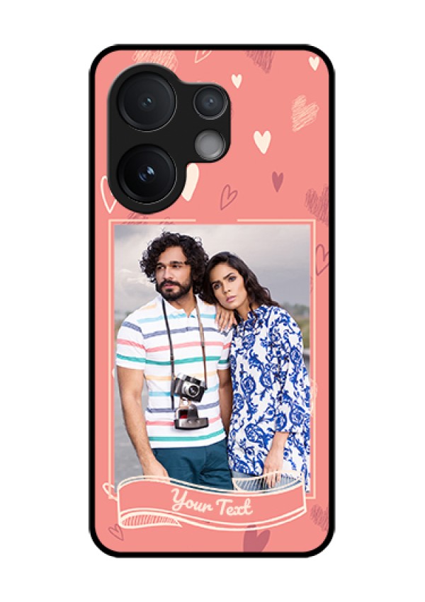 Vivo V60 5G Custom Glass Phone Case - Love Doodle Art Design