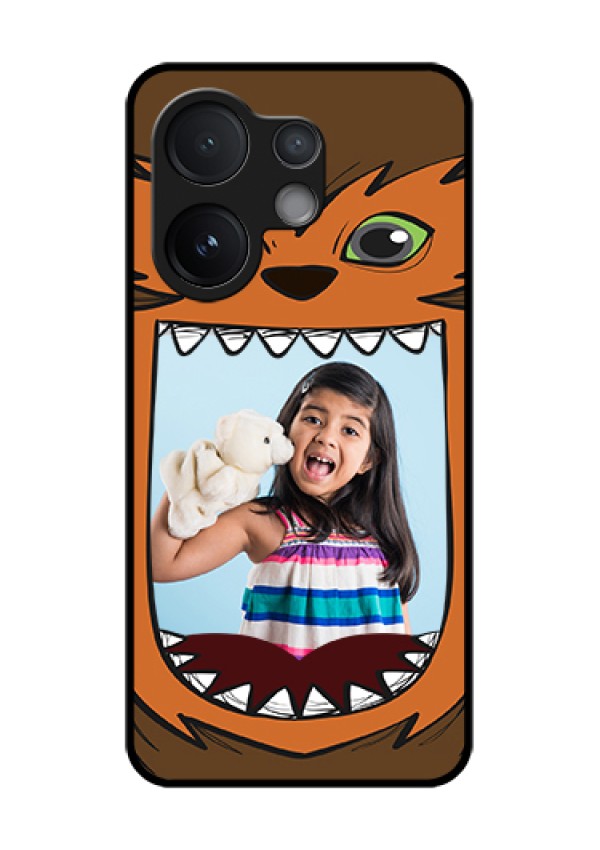 Vivo V60 5G Custom Glass Phone Case - Owl Monster Back Case Design