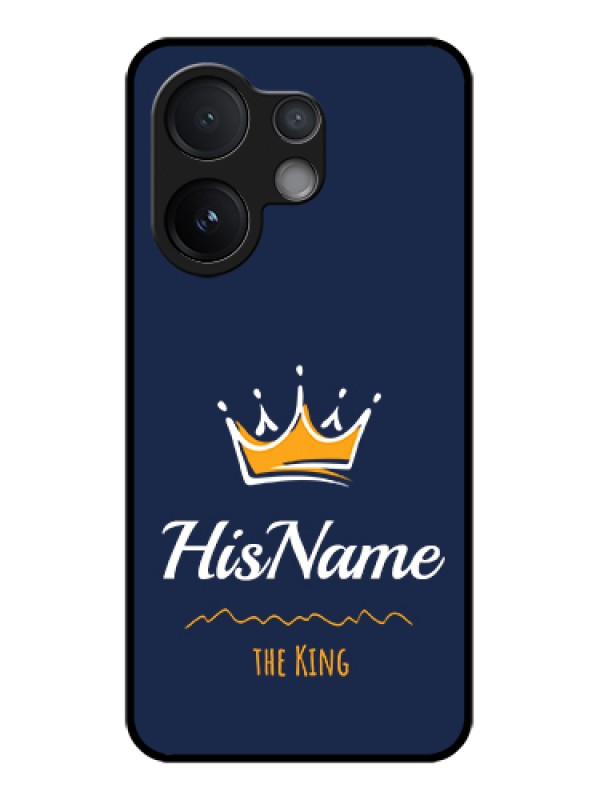 Custom Vivo V60 5G Custom Glass Phone Case - King With Name Design