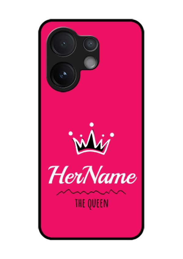Vivo V60 5G Custom Glass Phone Case - Queen With Name Design