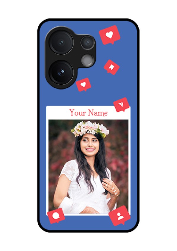 Vivo V60 5G Custom Glass Phone Case - Like Share And Comment Design