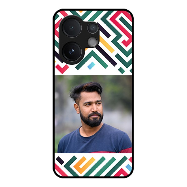 Vivo V60 5G Custom Glass Phone Case - Colorful Maze Pattern Design