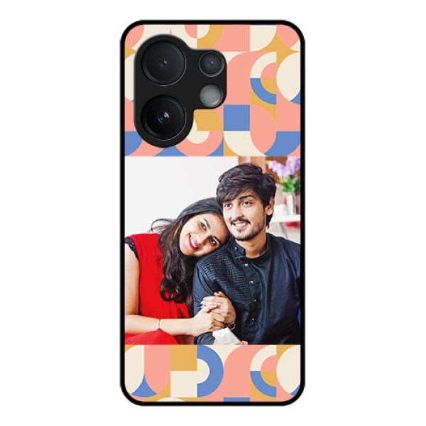 Vivo V60 5G Custom Glass Phone Case - Semi - Circle Maze Pattern Design Vivo V60 5G Custom Glass Phone Case - Semi - Circle Maze Pattern Design