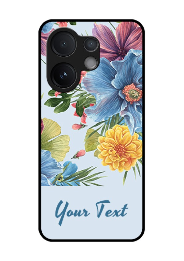 Vivo V60 5G Custom Glass Phone Case - Stunning Watercolored Flowers Painting Design